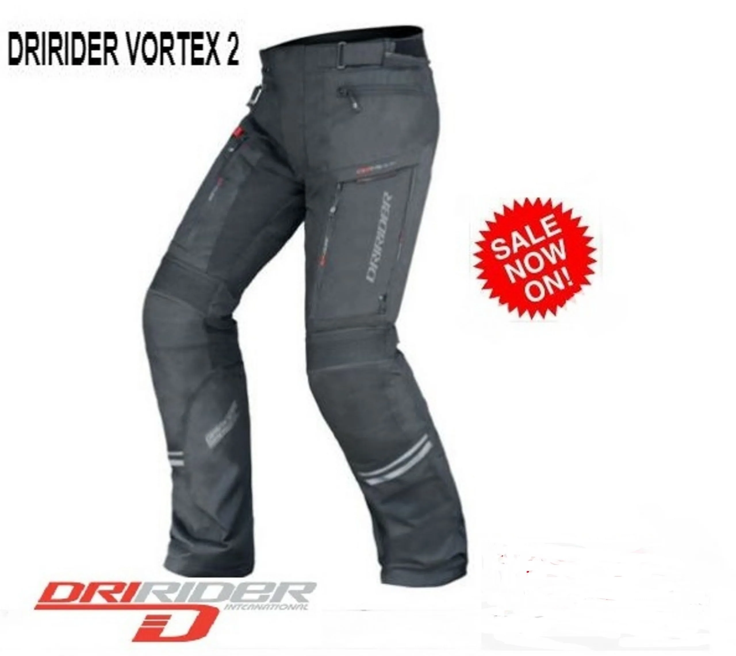 DRIRIDER VORTEX 2 Motorcycle Waterproof Pants Black
