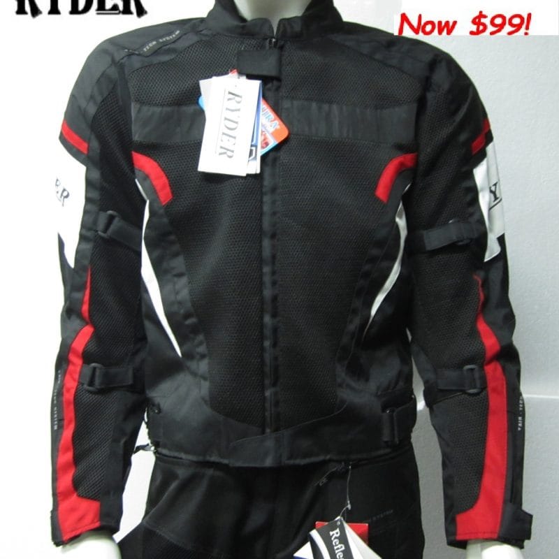 RYDER Vented Motorcycle Jacket (red)