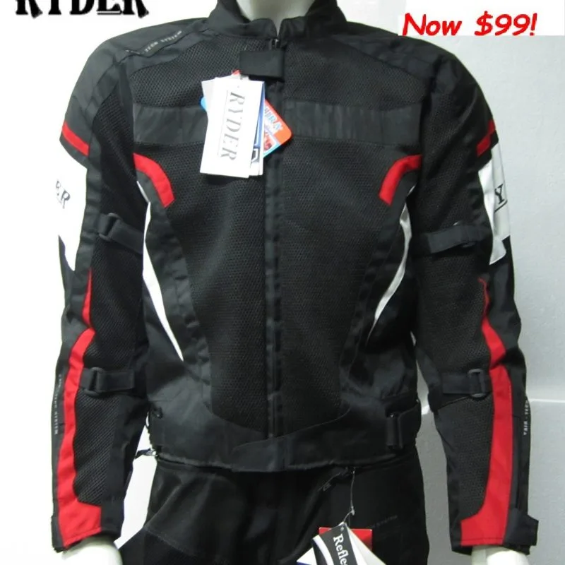 RYDER Vented Motorcycle Jacket (red)