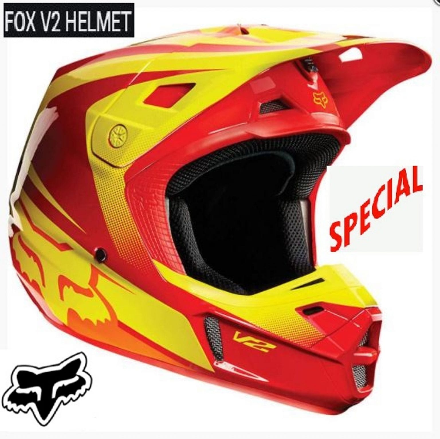 FOX V2 Motocross Helmet KTM Orange MX Dirt Bike ATV Imperial