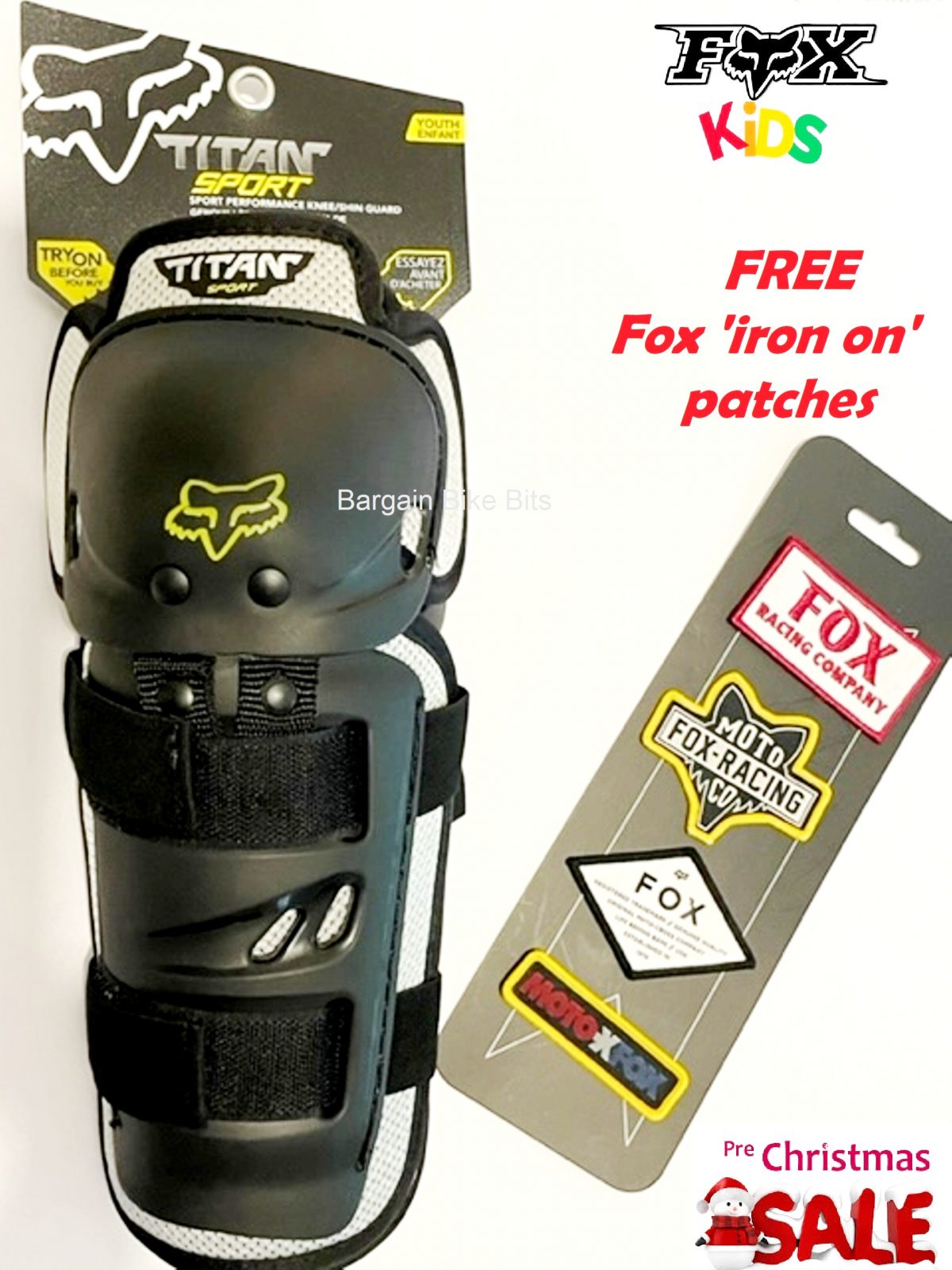 Fox MX Titan Kids Kneeguards Motocross Dirt Bike Youth & FREE FOX PATCHES!