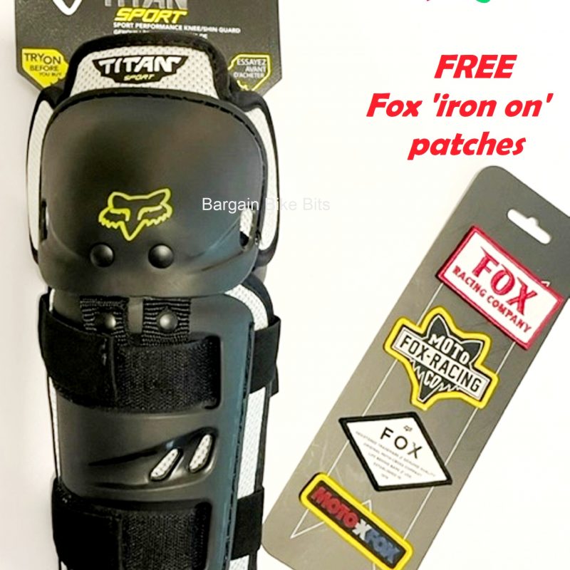 Fox MX Titan Kids Kneeguards Motocross Dirt Bike Youth & FREE FOX PATCHES!