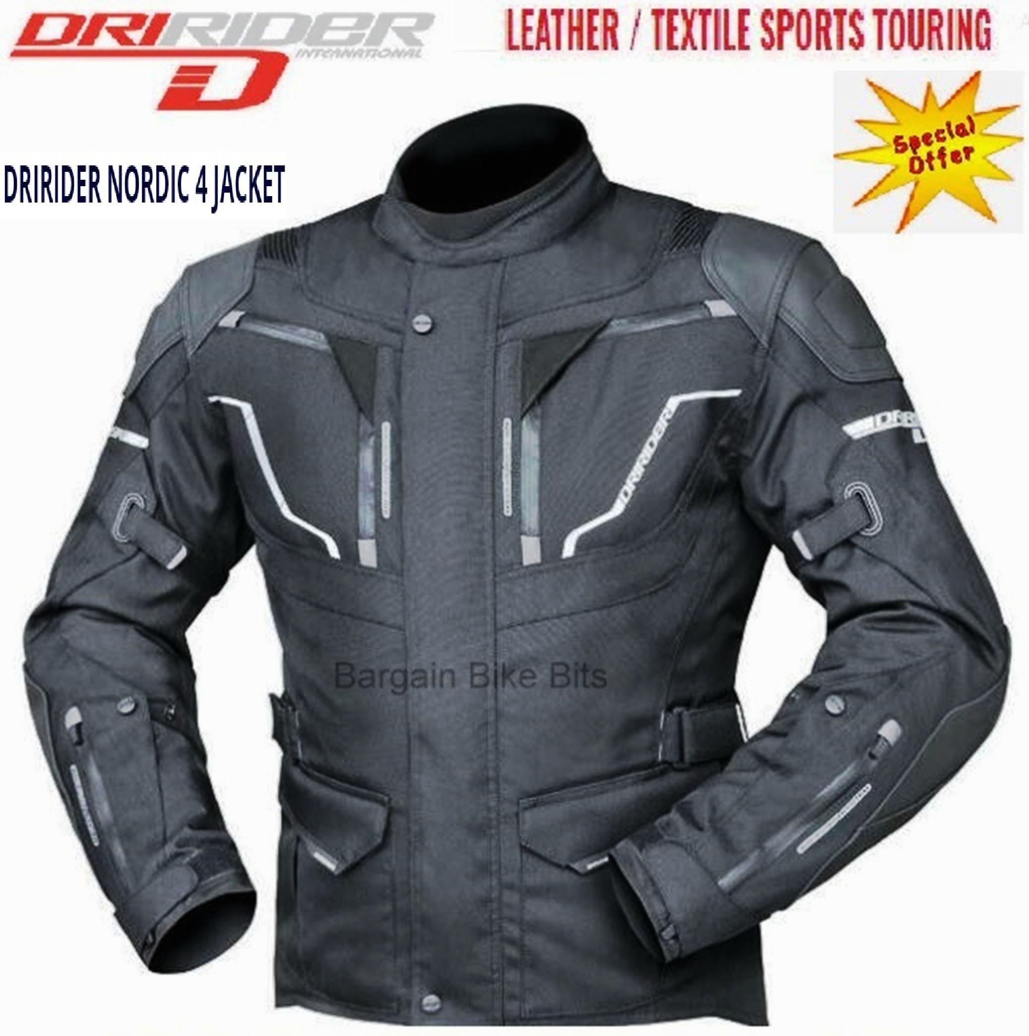 DRIRIDER NORDIC 4 Motorcycle Adventure Off Road Jacket Leather/textile ...