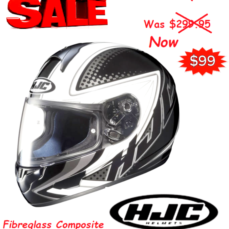 CLEARANCE! HJC Motorcycle Helmet XS CL16 Voltage Advanced Composite Black/white suit female or small male