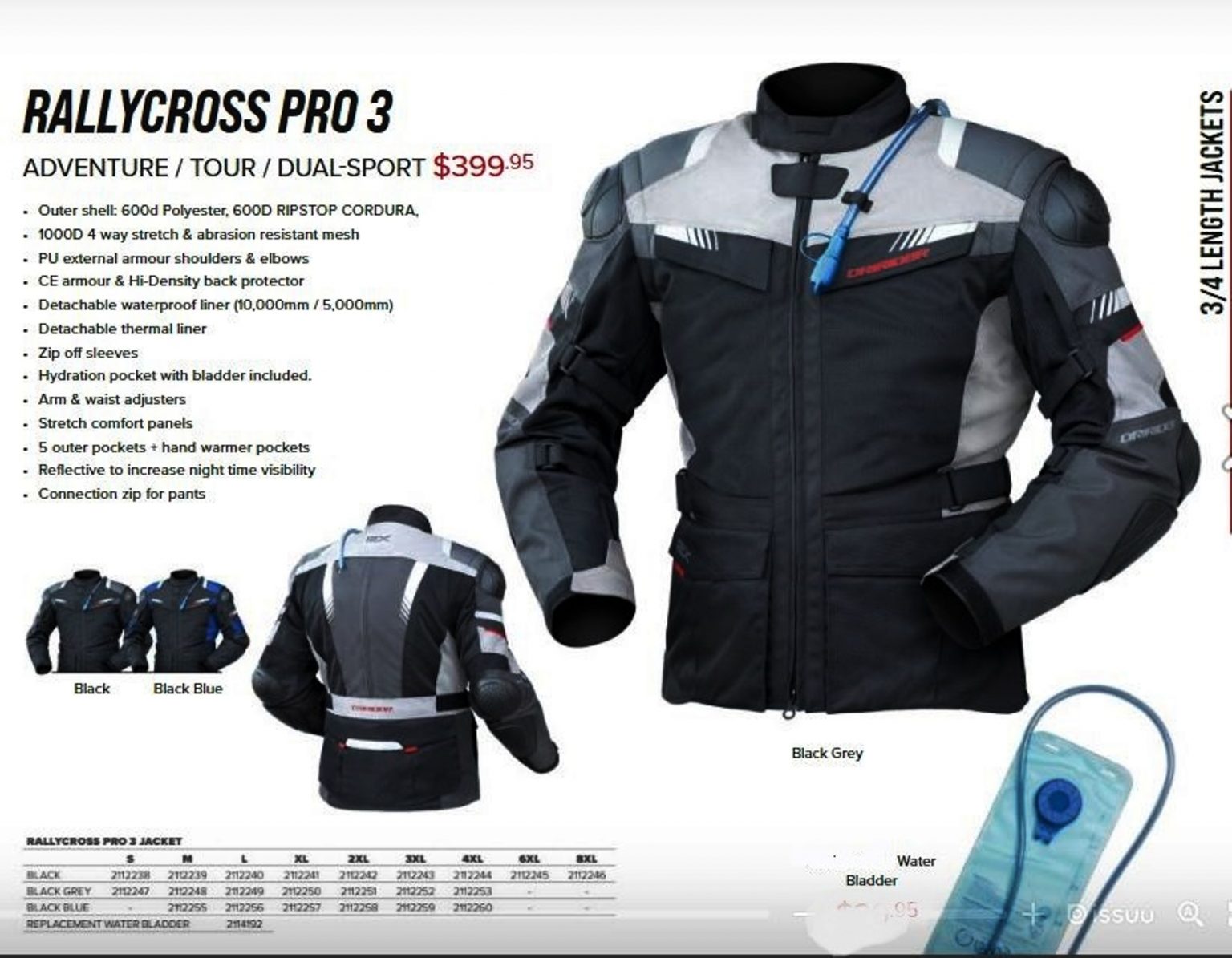 DRIRIDER Rallycross Pro 3 Jacket Onroad/off road MX Adventure Dirt Bike blue Mens Small