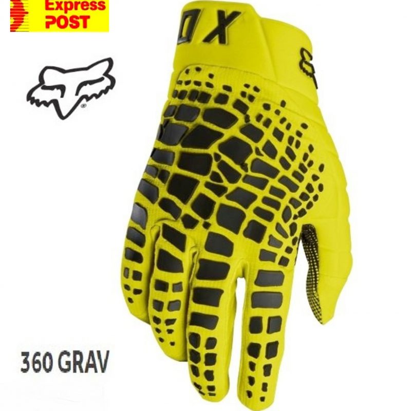 Fox 360 Grav Motocross gloves (Suzuki yellow) Dirt Bike MX Off Road