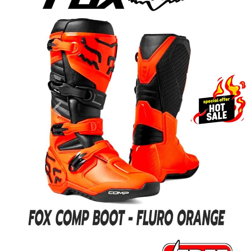 FOX COMP Motocross Boots MX Dirt bike Off Road (FLURO ORANGE)