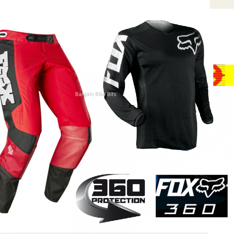 CLEARANCE! Fox 360 LINC Motocross Pants & Jersey combo Dirt Bike MX Red/black