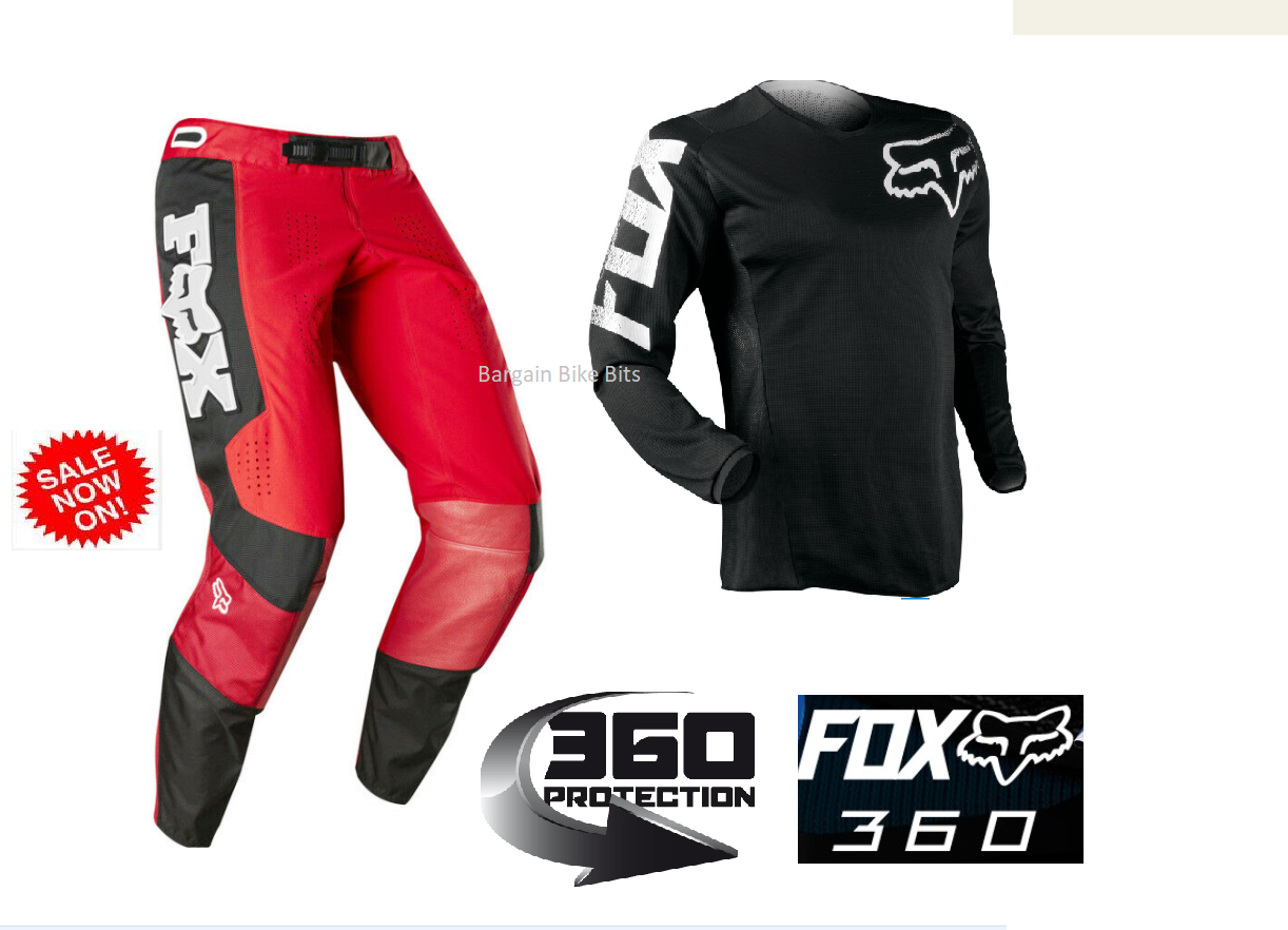 CLEARANCE! Fox 360 LINC Motocross Pants & Jersey combo Dirt Bike MX Red/black