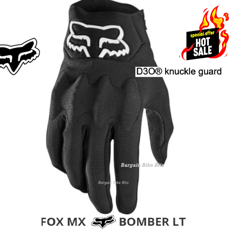 Fox Racing Bomber Dirt Bike Gloves Black Motocross MX Off-Road Mens