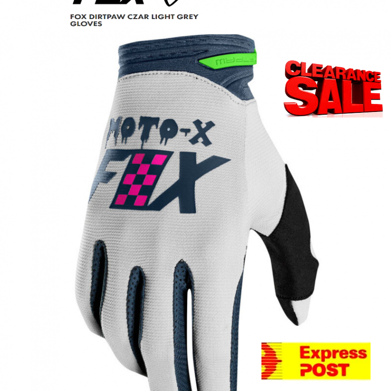 CLEARANCE! Fox Racing Czar Motocross Gloves Grey 2XL MX dirt bike gloves