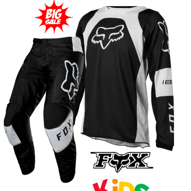 Fox LUX Youth Motocross pants & jersey black/white Kids MX Dirt bike