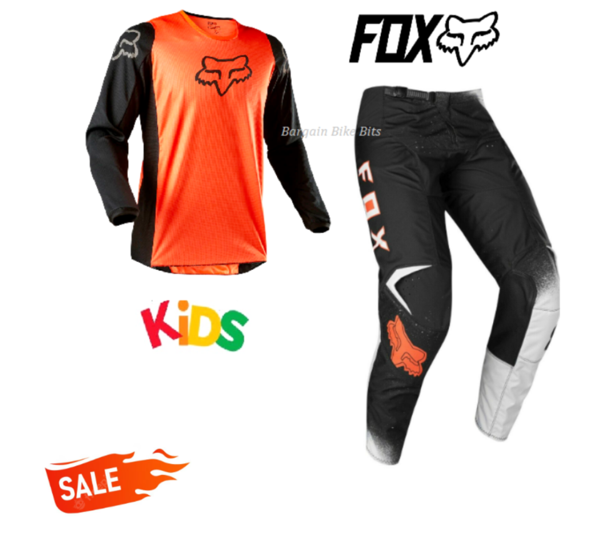 Fox Kids Dirt Bike MX Motocross Pants & Jersey KTM orange youth pants #24/M