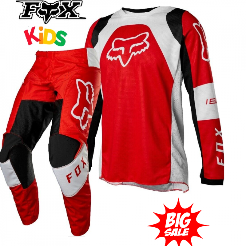 Fox LUX Youth Motocross pants & jersey Honda Red Kids MX Dirt bike