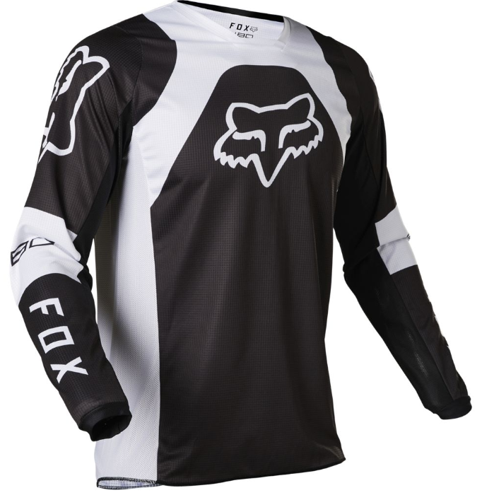 Fox 180 Lux Motocross Jersey (black/white) Mens Dirt Bike Off Road ATV ...