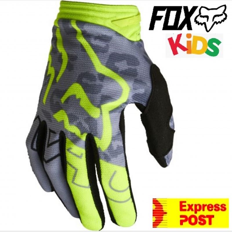 FOX Skew Youth Motocross gloves fluro yellow Kids Motorcross BMX dirt bike MX