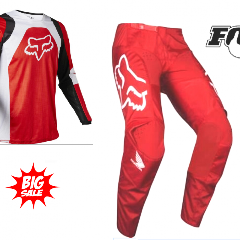 Fox 180 Honda Motocross Pants & Jersey Combo #34/Lg Red  Dirt bike MX Off Road