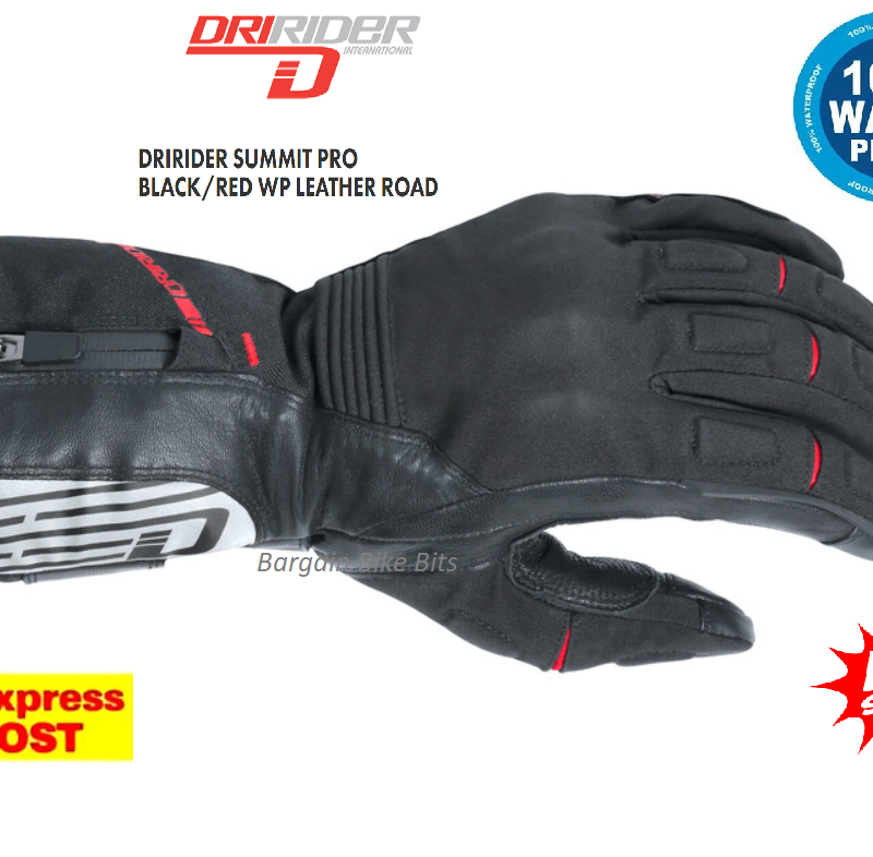 DRIRIDER Summit Pro Motorcycle Waterproof Gloves Winter Road Mens LG/XL