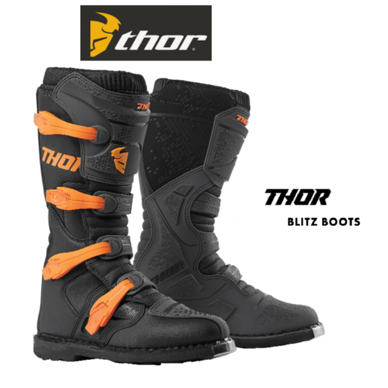 Thor MX Blitz XP Adult Dirt Bike Motocross Boots Off Road Charcoal/orange