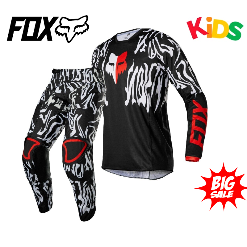 Fox Youth 180 PERIL Motocross MX Dirt Bike Pants & Jersey Set Kids Black Red
