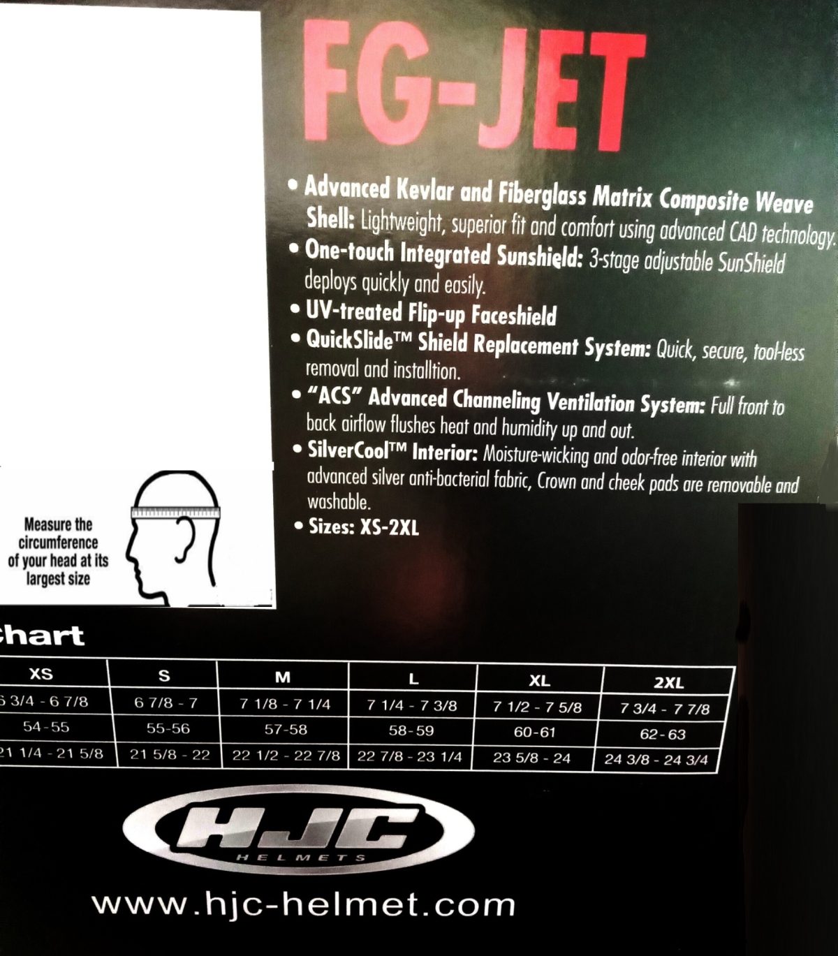 HJC FG-JET Open Face Motorcycle Road Helmet with face shield and drop-down sun visor Gloss Black