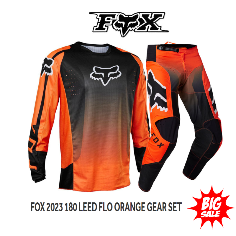 2023 FOX 180 LEED Off Road Motocross MX Dirt Bike Pants & Jersey 32/M Teal KTM Orange