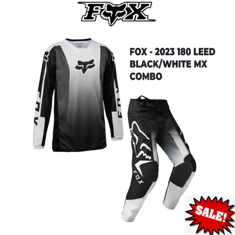 FOX 180 LEED Off Road Motocross MX Dirt Bike Pants & Jersey 32/M Black/white