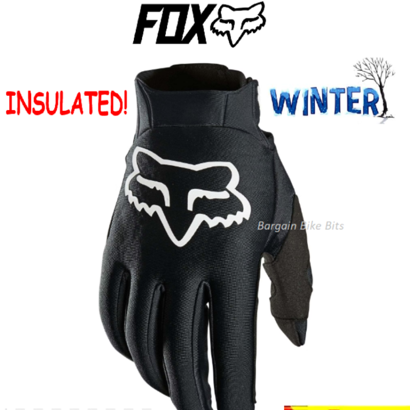 Fox Legion Thermo Dirt Bike Motocross Gloves WINTER Insulated BLACK MX Large