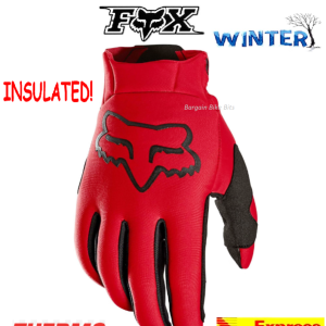 Fox Legion Thermo Dirt Bike Motocross Gloves WINTER Insulated Flo Red MX Large