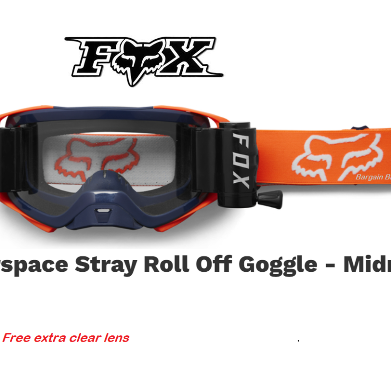 Fox Air Space Stray ROLL OFF Dirt Bike Goggles Orange/navy (MDNT) Off Road Motocross MX
