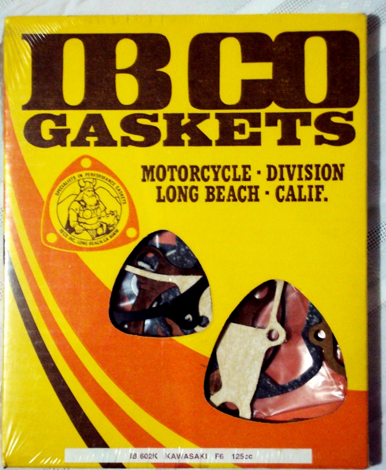 IBCO KAWASAKI F6 125cc Complete Gasket Set NOS (COPPER head gasket) 1970's IB-602K