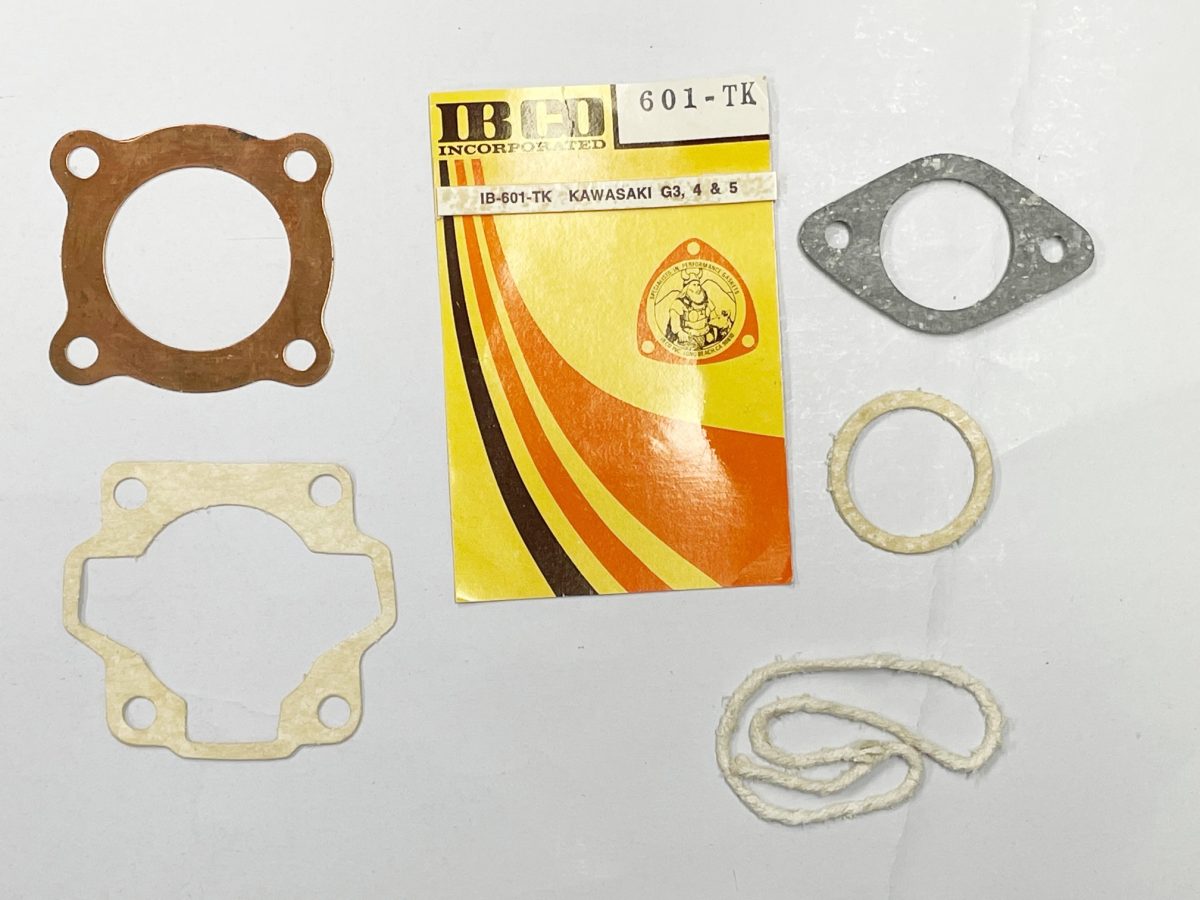 KAWASAKI G3, G4, G5 top gasket set (COPPER head gasket 50.5mm) 1970's era NOS