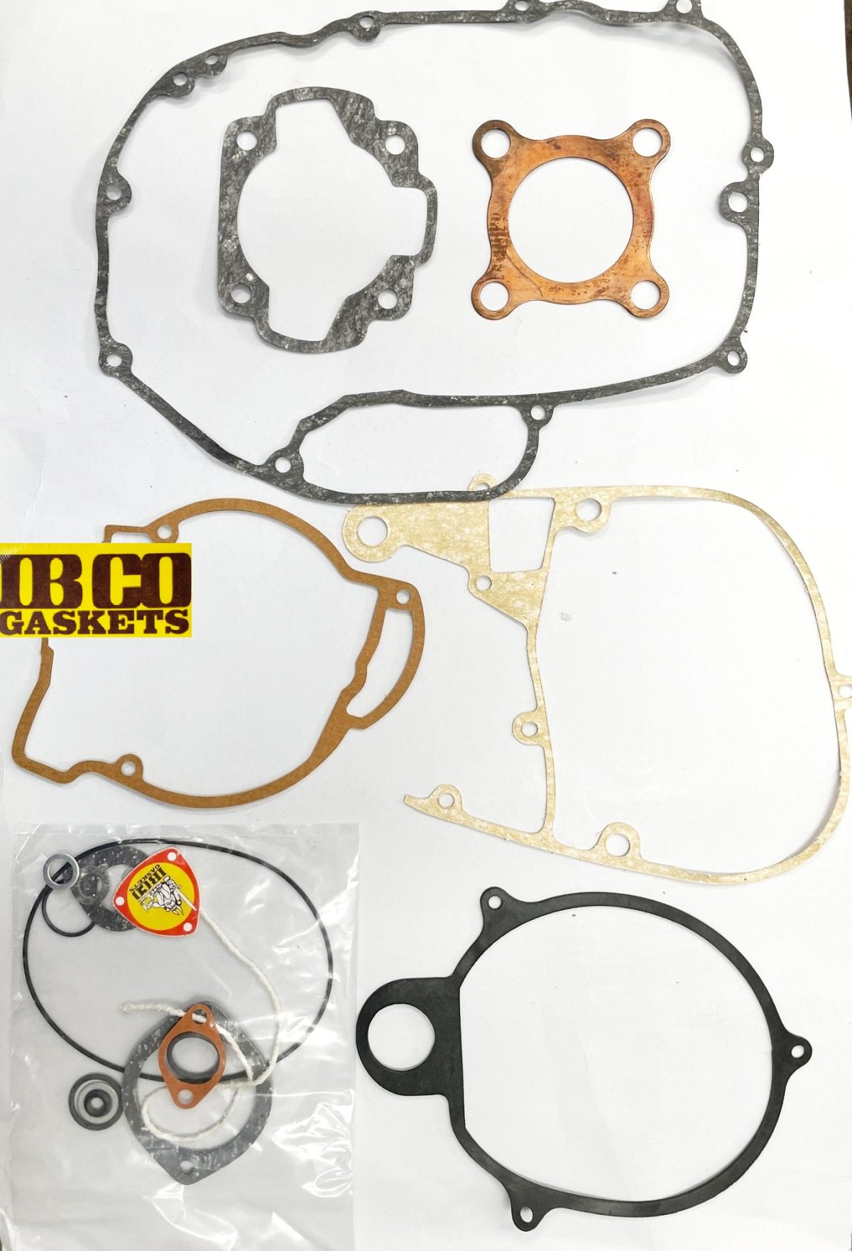 IBCO KAWASAKI F6 125cc Complete Gasket Set NOS (COPPER head gasket) 1970's IB-602K