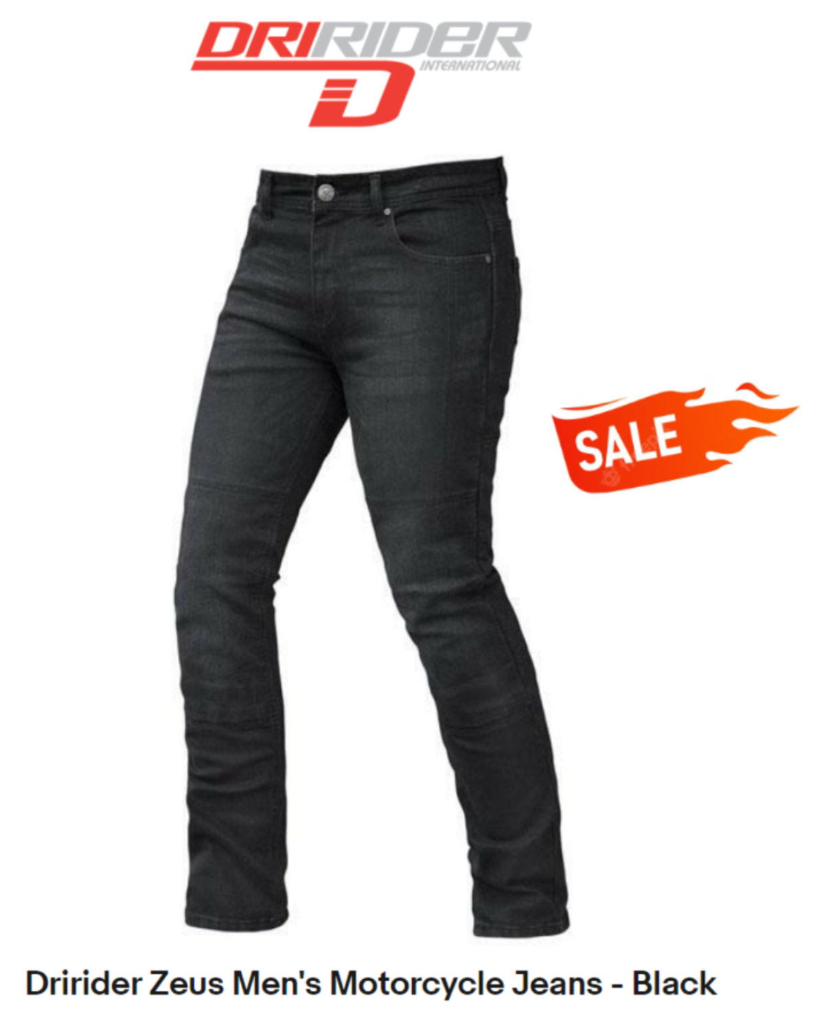 Dririder Zeus Men's Motorcycle Denim Jeans Black Motorbike Aramid Kevlar Road Jeans