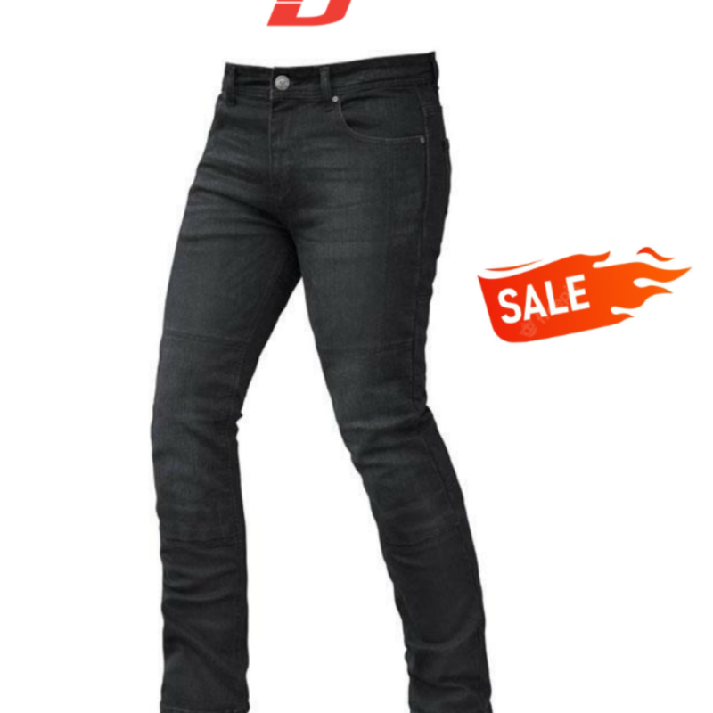 Dririder Zeus Men's Motorcycle Denim Jeans Black Motorbike Aramid Kevlar Road Jeans