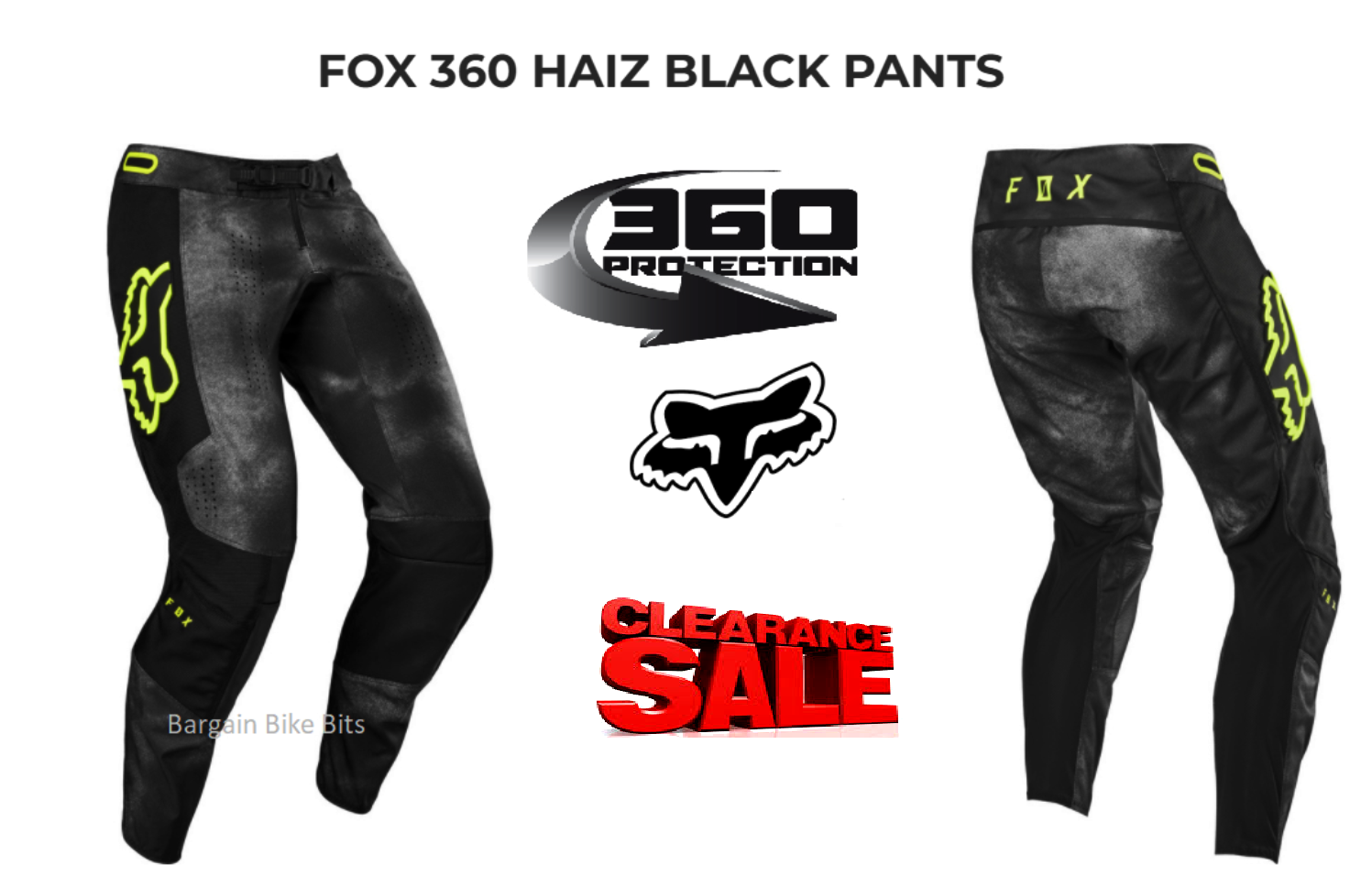 CLEARANCE! Fox 360 Haiz Motocross Pants Mens Dirt Bike MX Off Road pants Black