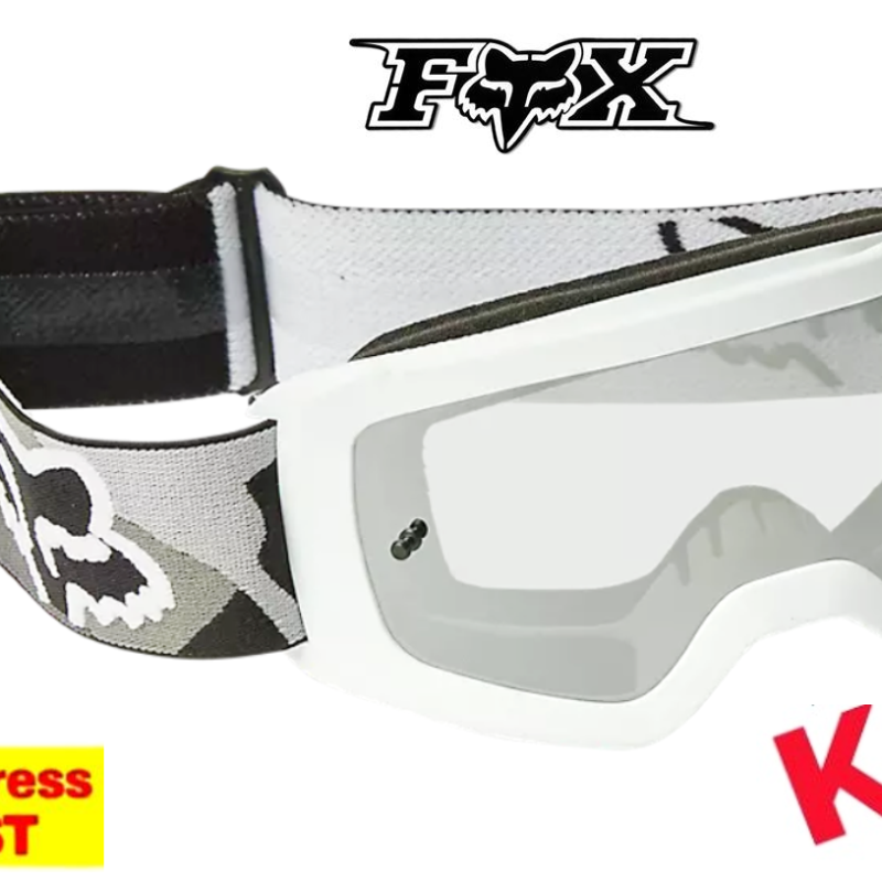 Fox BNKR Youth Dirt Bike Goggles White Mirror Lens Kids BMX MTB Motocross