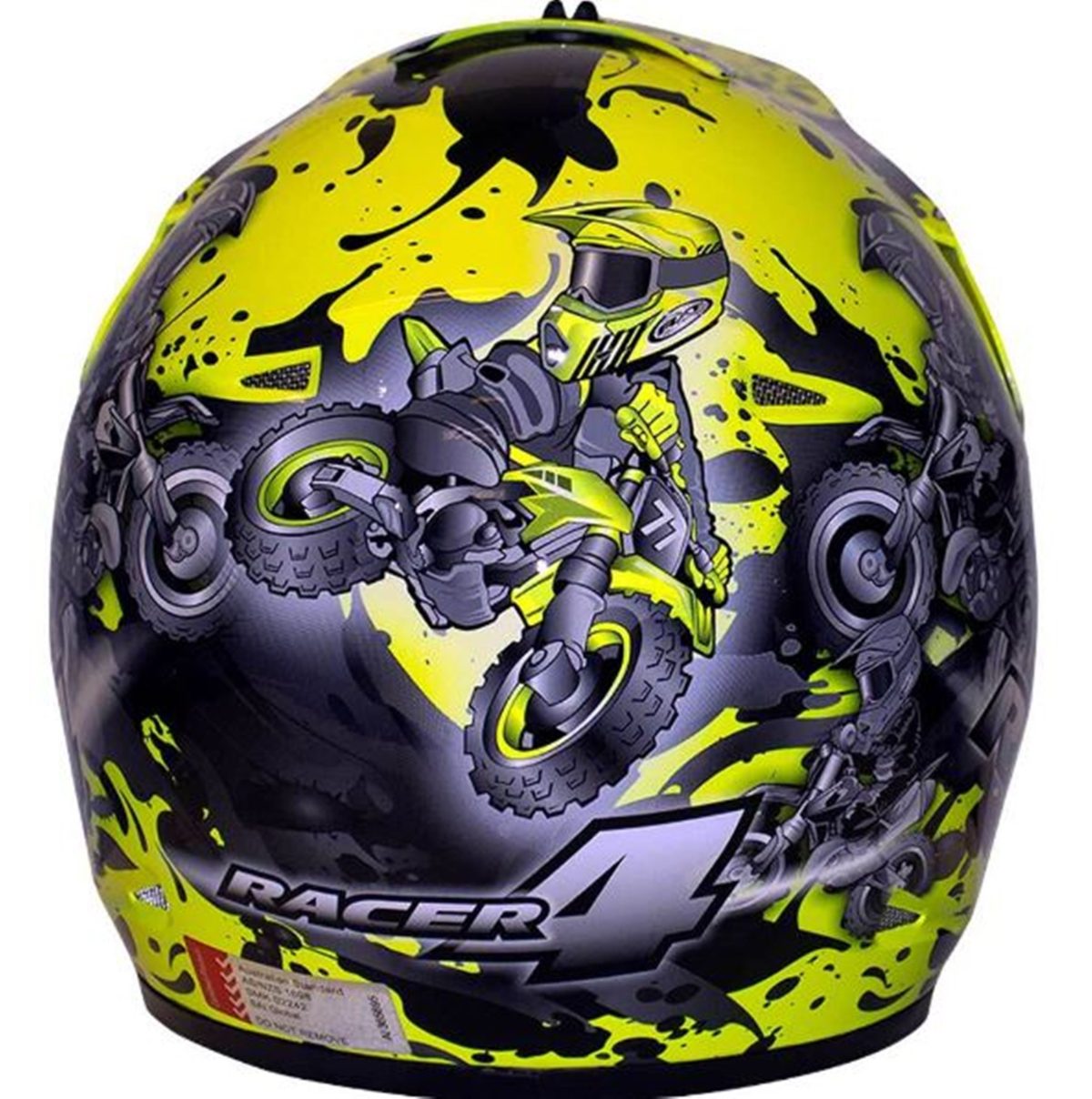 RXT RACER 4 Kids/Youth Dirt Bike MX Motocross Helmet Fluro Yellow