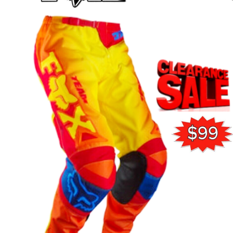 CLEARANCE! Fox 180 Motocross Pants Dirt bike #28 Teen MX Off Road Red Yellow