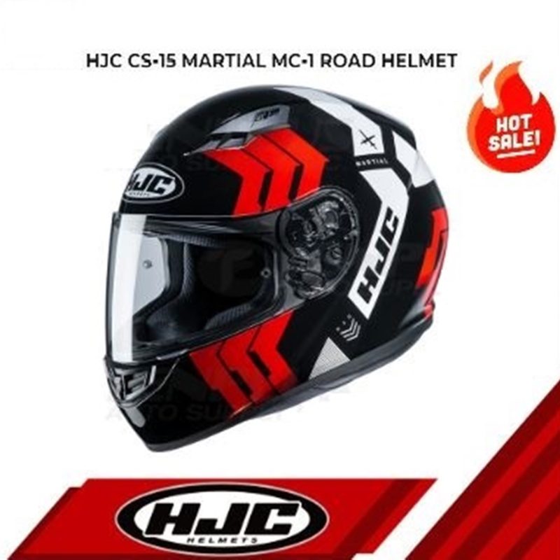 HJC CS-15 Martial Motorcycle Touring Helmet Medium (black/red)