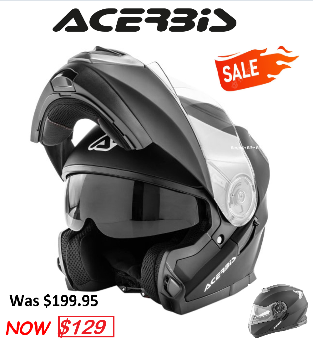 ACERBIS MODULAR Full Face Road Motorcycle Helmet with internal sunvisor Matt black
