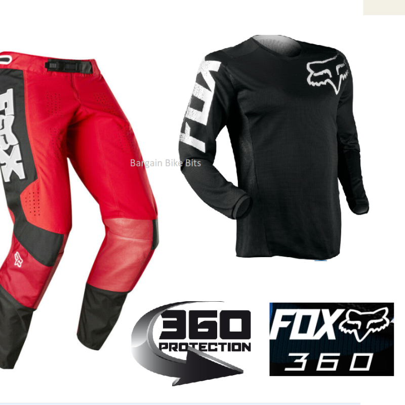 CLEARANCE! Fox 360 LINC Motocross Pants & Jersey combo Dirt Bike MX Red/black (Copy)