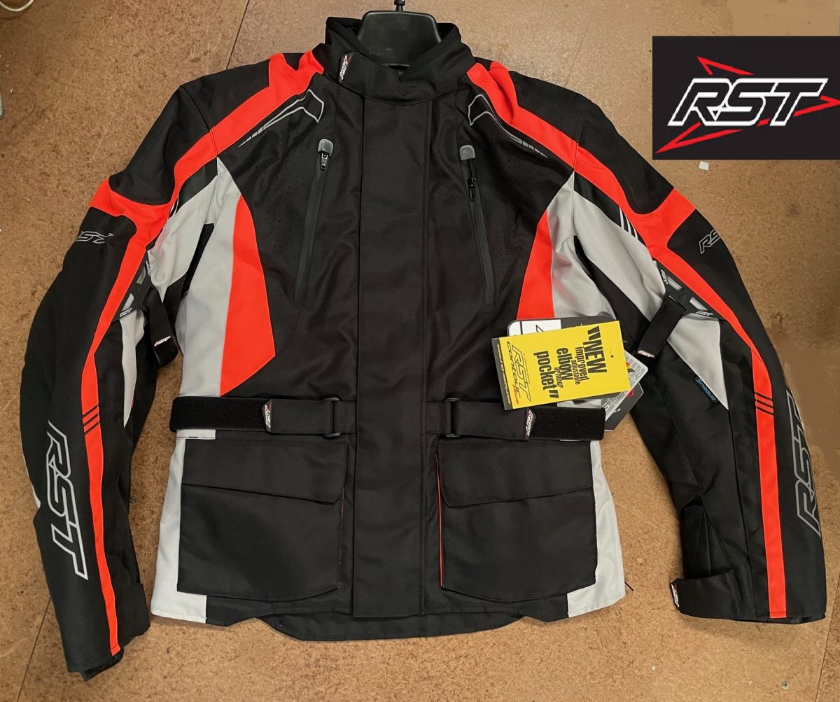 CLEARANCE! RST Rally M Motorcycle Jacket Small Black/Red Mens Adventure Motorbike rrp $289