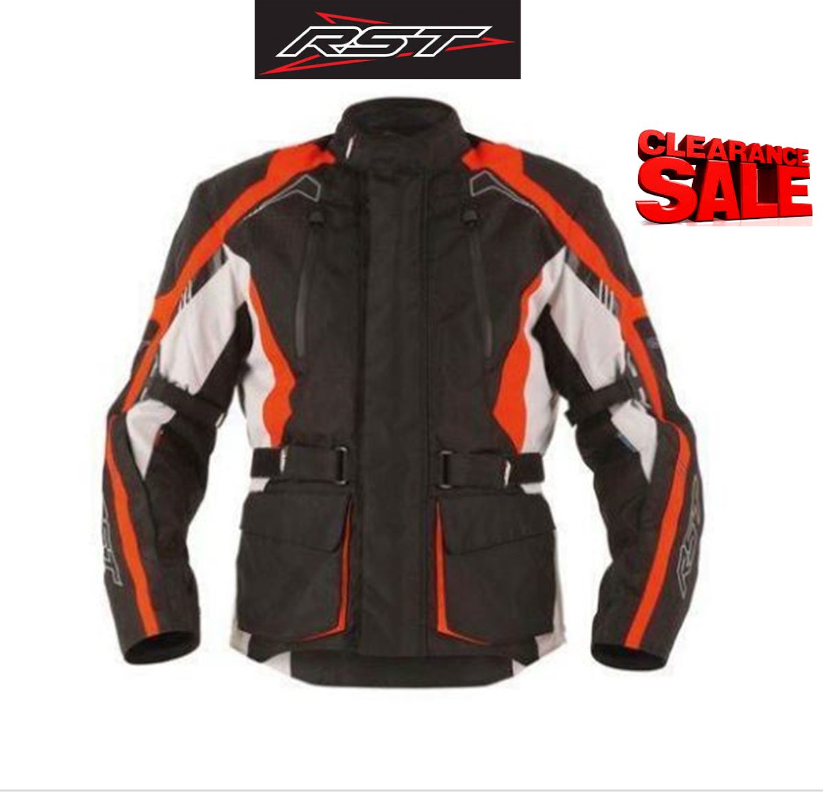 CLEARANCE! RST Rally M Motorcycle Jacket Small Black/Red Mens Adventure Motorbike rrp $289