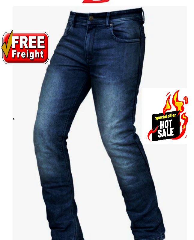 Dririder TITAN Motorcycle Jeans Indigo Dark Blue Mens Motorbike Denim Road Jeans