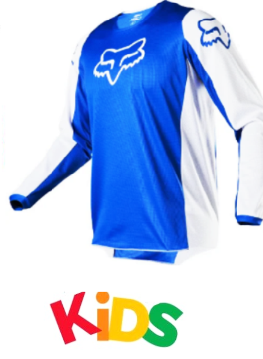 Fox Youth Motocross pants & jersey Set Red/blue Kids MX Dirt bike #24 Pants & YM Jersey