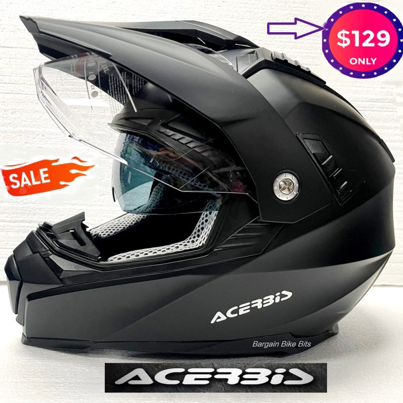 ACERBIS Road/ Off Road/Adventure Motorcycle Helmet Matt black ATV Dirt Bike