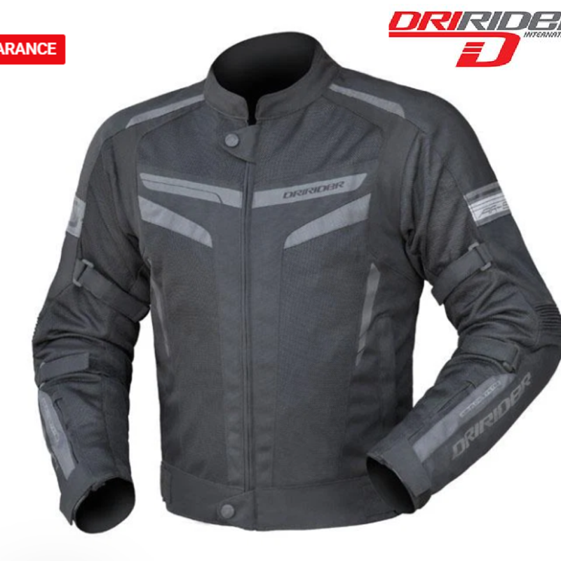 Dririder AIR RIDE 5 Motorcycle Vented Summer Jacket Black/Grey Touring