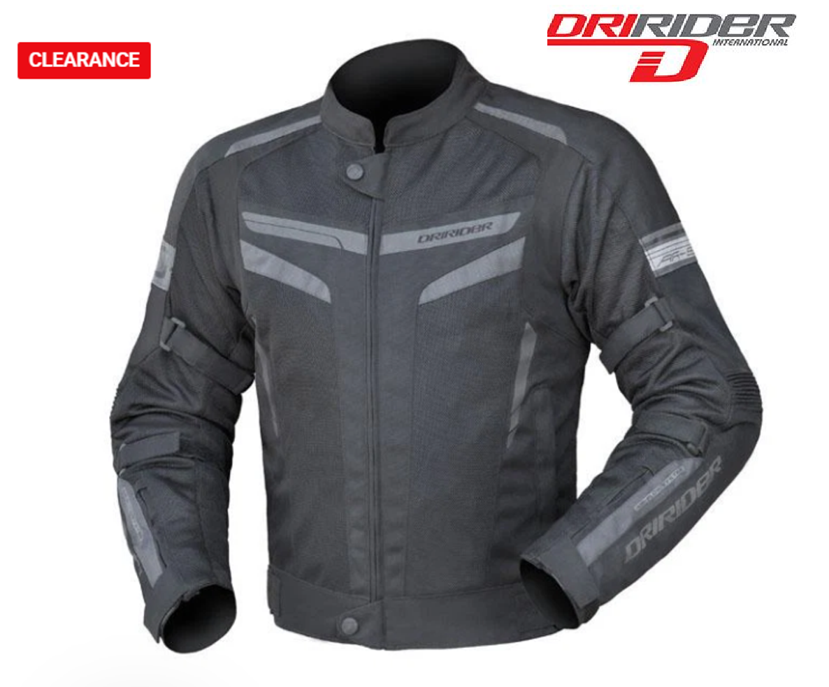 Dririder AIR RIDE 5 Motorcycle Vented Summer Jacket Black/Grey Touring