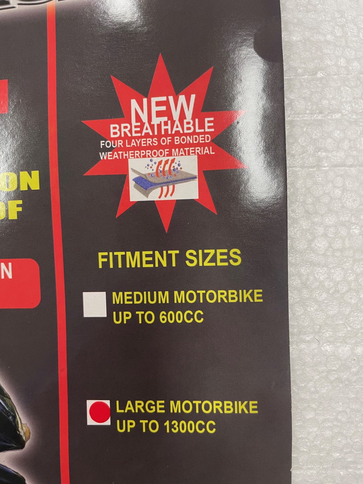 AUTOTECNICA Evolution 3000 Weatherproof Bike Cover LARGE up to 1300cc